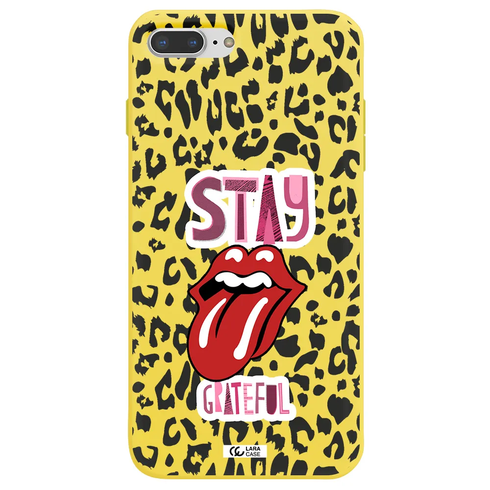 The Rolling Stones Apple iPhone 8 plus Silicone canary yellow Case
