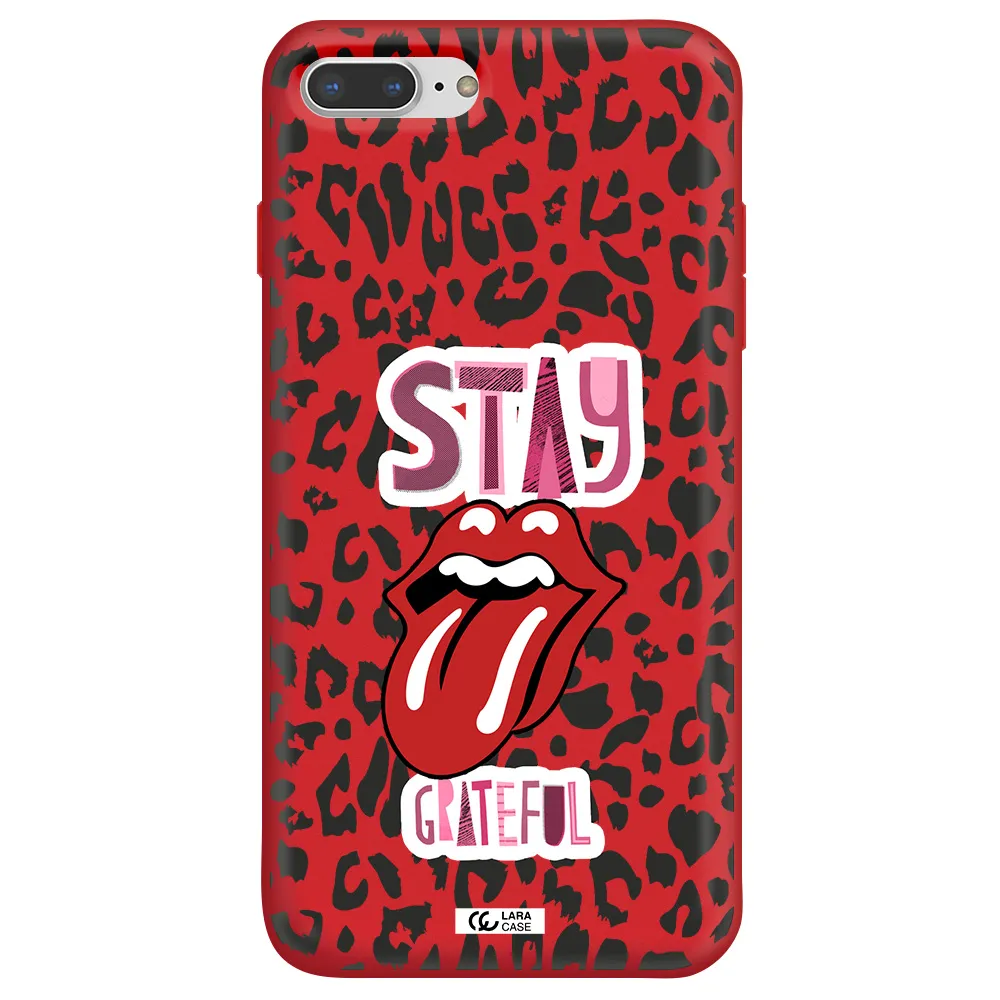 The Rolling Stones Apple iPhone 8 plus Silicone Imperial Red Case
