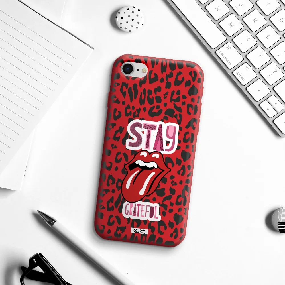 The Rolling Stones Apple iPhone se 2020 Silicone Imperial Red Case