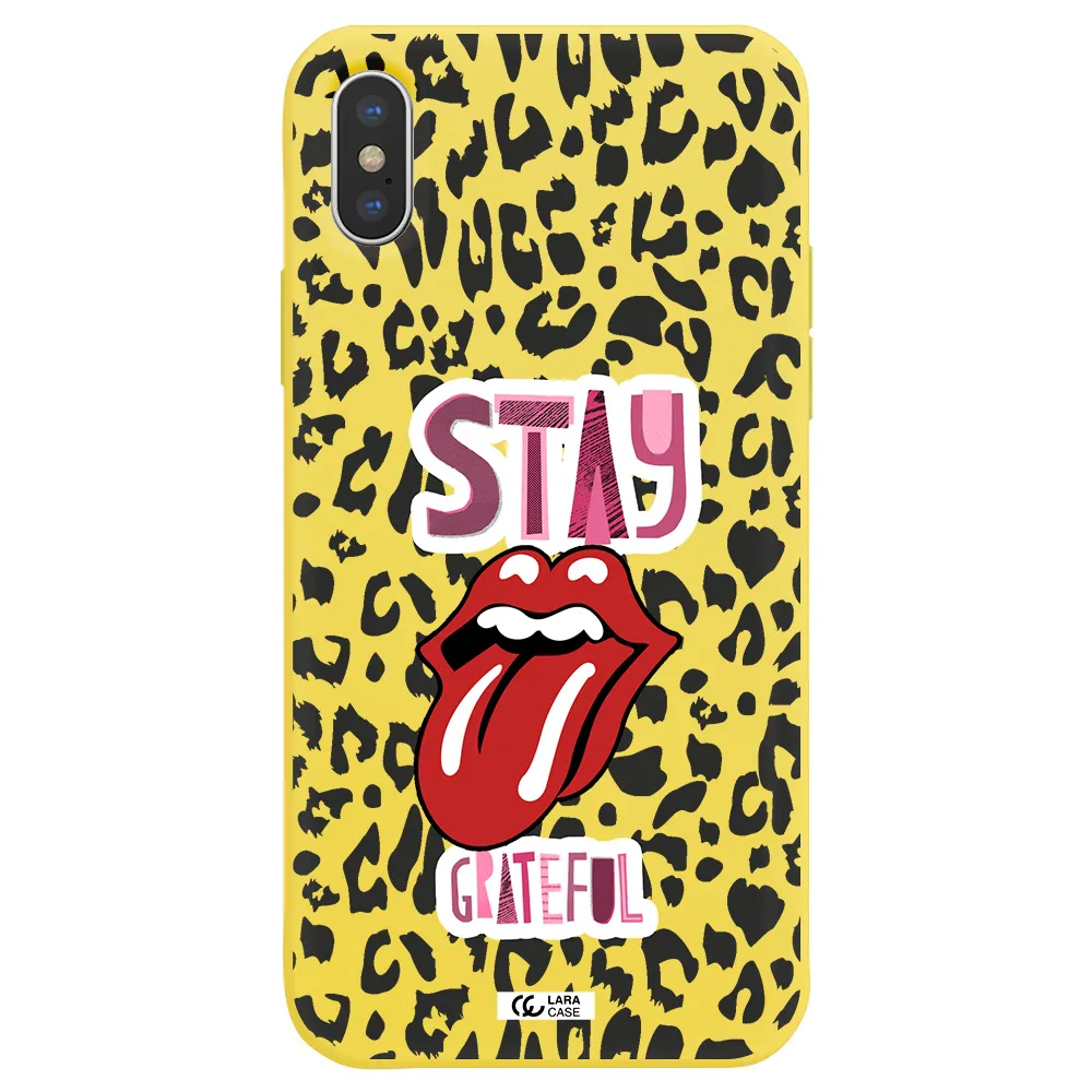 The Rolling Stones Apple iPhone X Silicone canary yellow Case