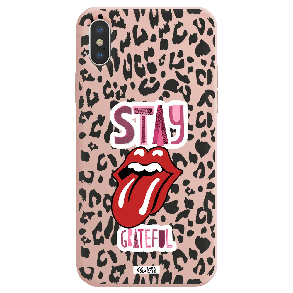 The Rolling Stones Apple iPhone X Silicone pastel pink Case