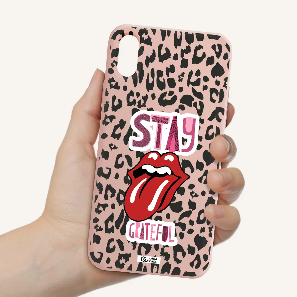 The Rolling Stones Apple iPhone X Silicone pastel pink Case
