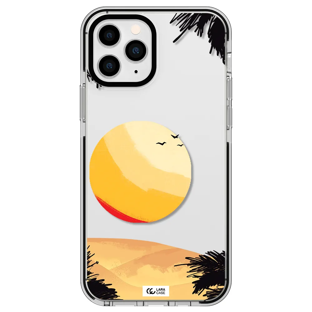 Sunset On The Beach Apple iPhone 11 pro max impact black border Case