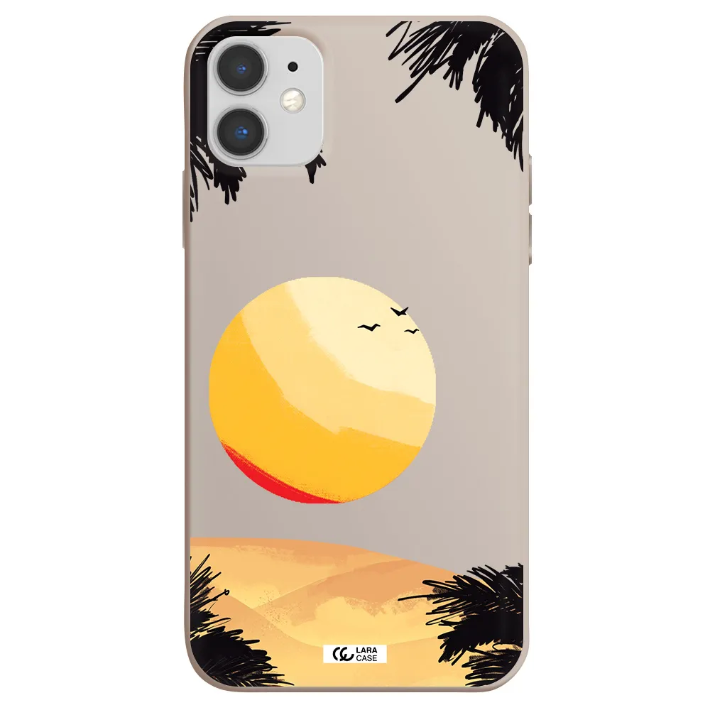 Sunset On The Beach Apple iPhone 11 Silicone Stone Case