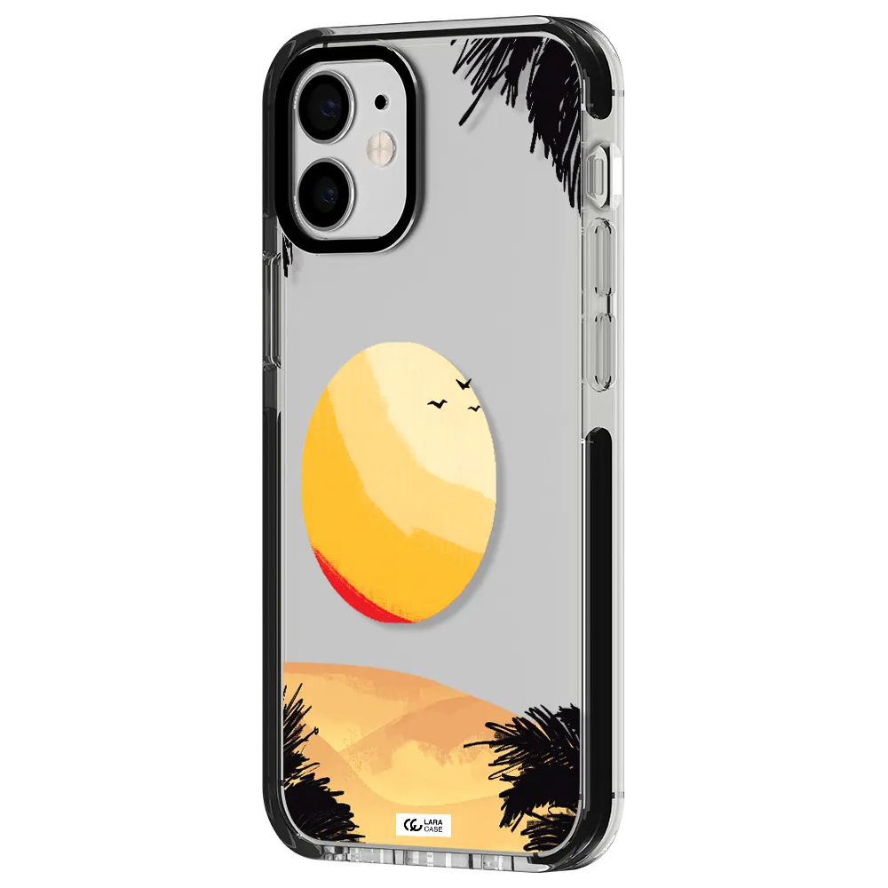 Sunset On The Beach Apple iPhone 12 mini impact black border Case
