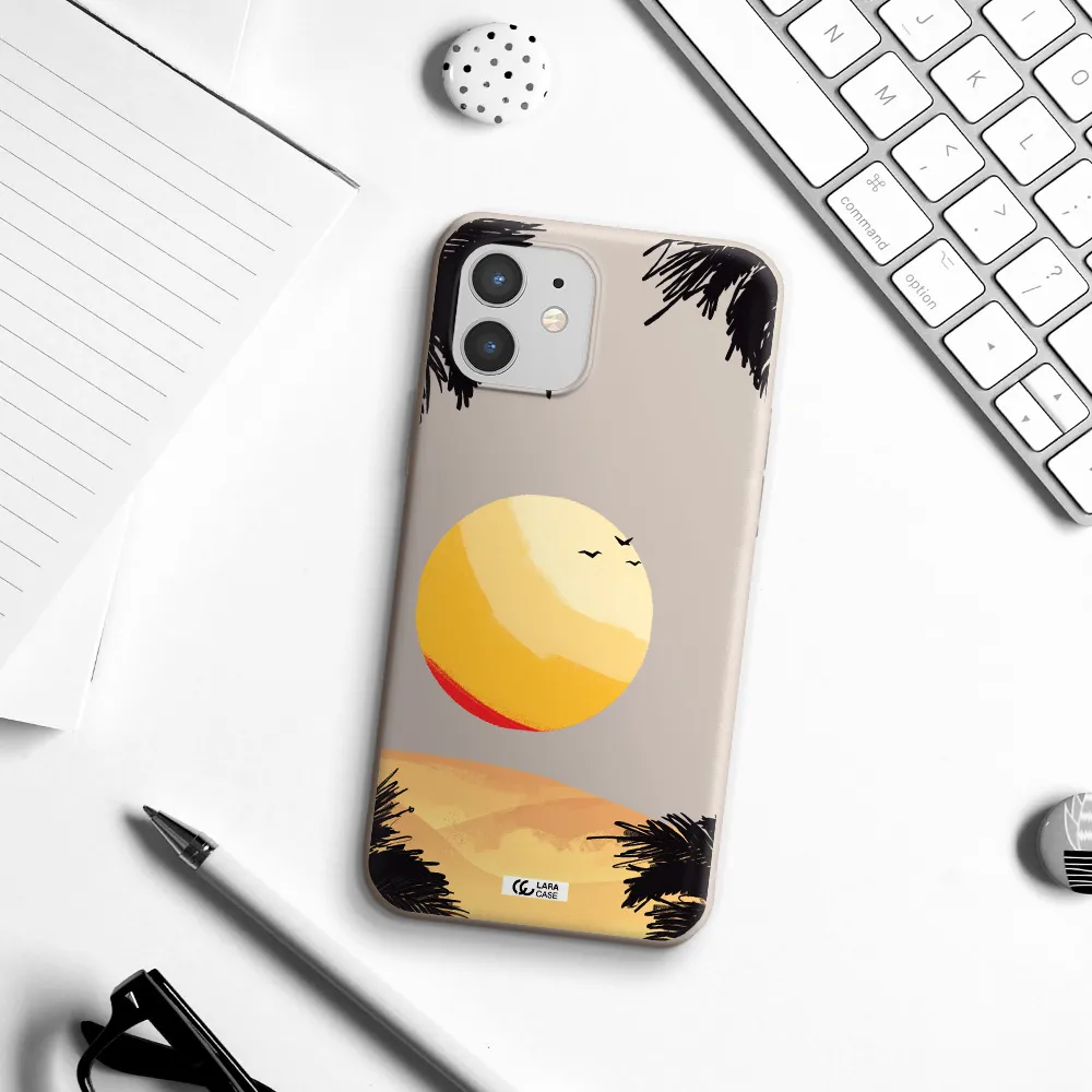 Sunset On The Beach Apple iPhone 12 mini Silicone Stone Case