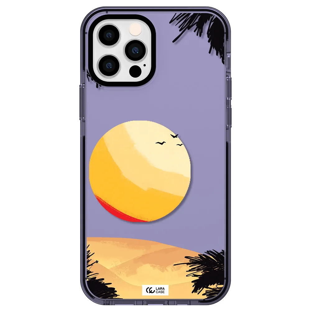 Sunset On The Beach Apple iPhone 12 pro impact Lilac Case