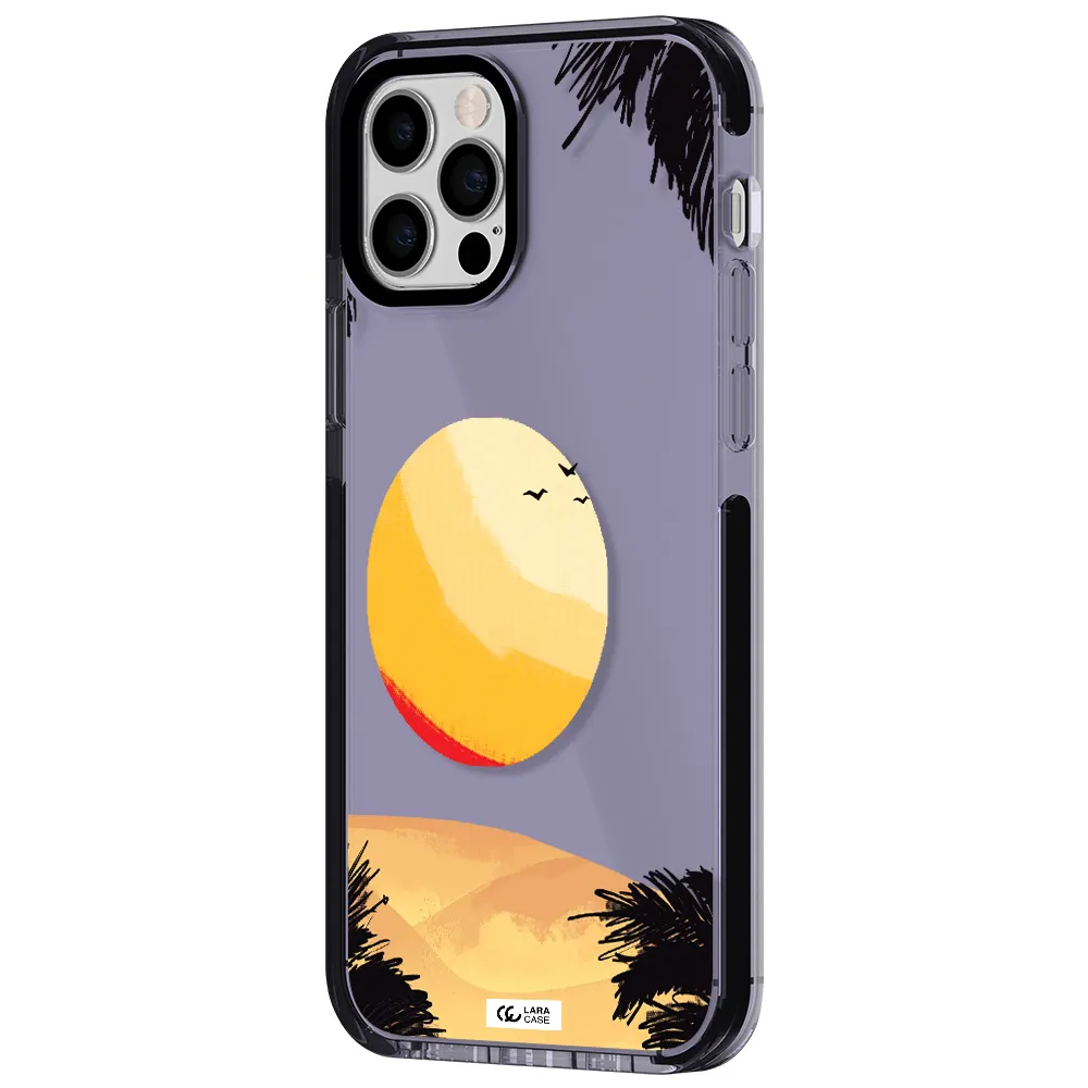 Sunset On The Beach Apple iPhone 12 pro impact Lilac Case