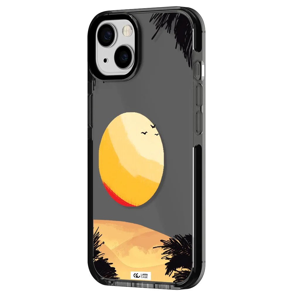 Sunset On The Beach Apple iPhone 13 impact Smoke Black Case