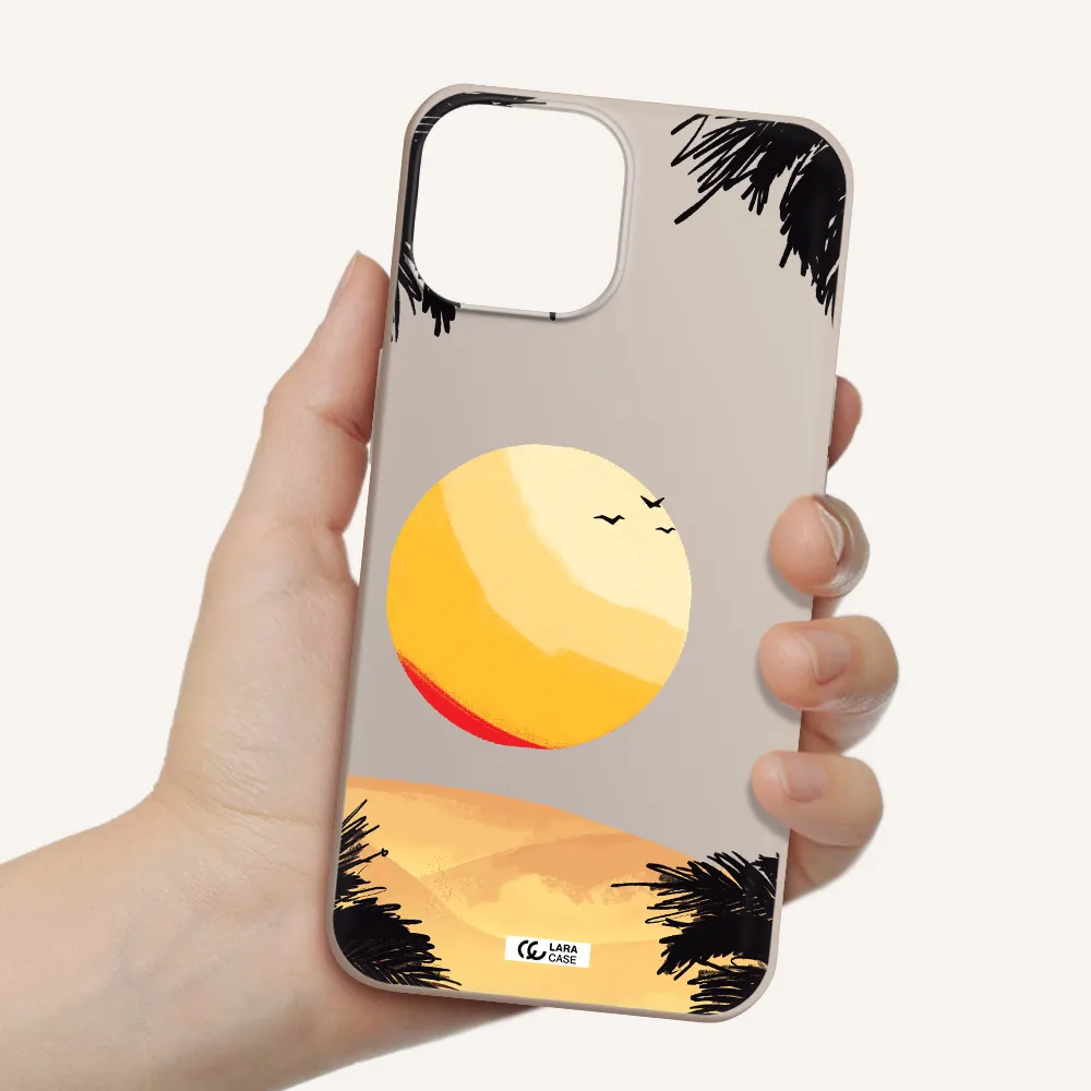 Sunset On The Beach Apple iPhone 13 mini Silicone Stone Case