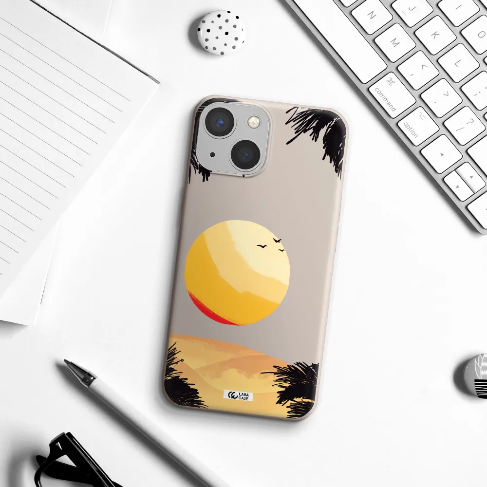 Sunset On The Beach Apple iPhone 13 mini Silicone Stone Case