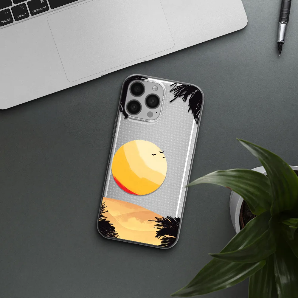 Sunset On The Beach Apple iPhone 13 Pro Clear TPU Case