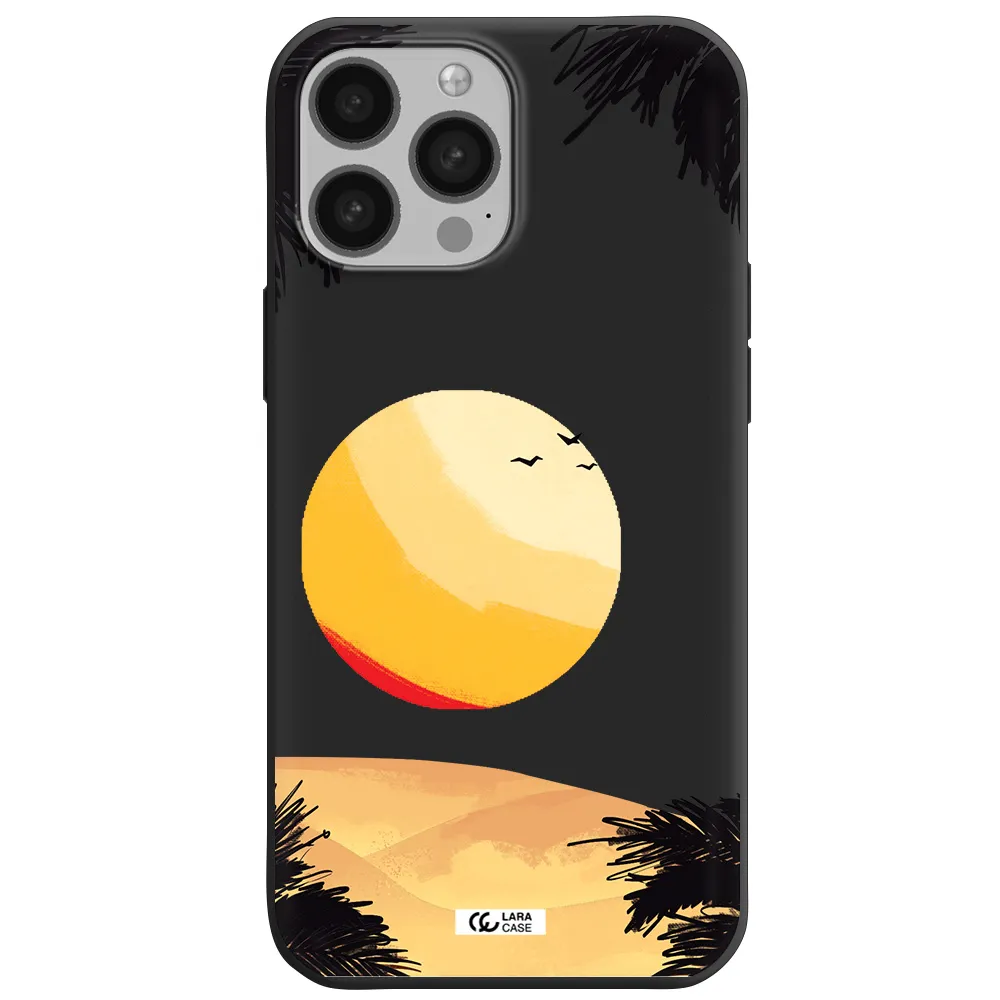 Sunset On The Beach Apple iPhone 13 Pro Silicone black Case