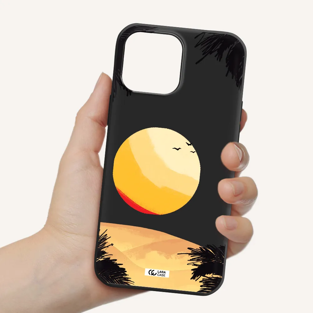 Sunset On The Beach Apple iPhone 13 Pro Silicone black Case