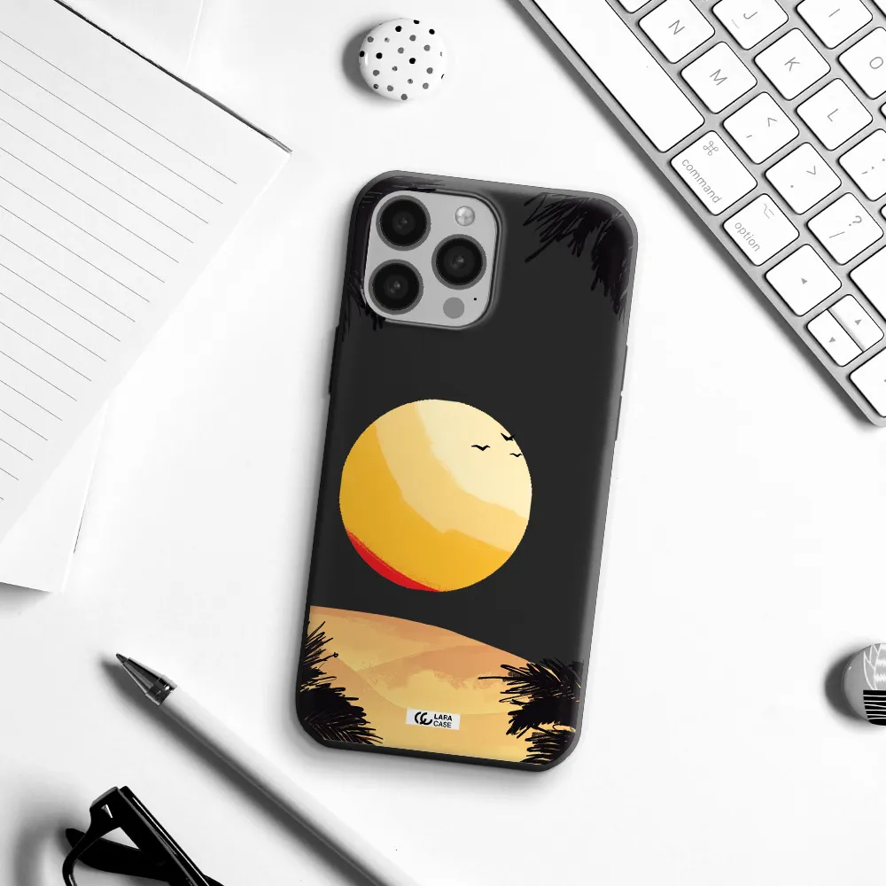 Sunset On The Beach Apple iPhone 13 Pro Silicone black Case