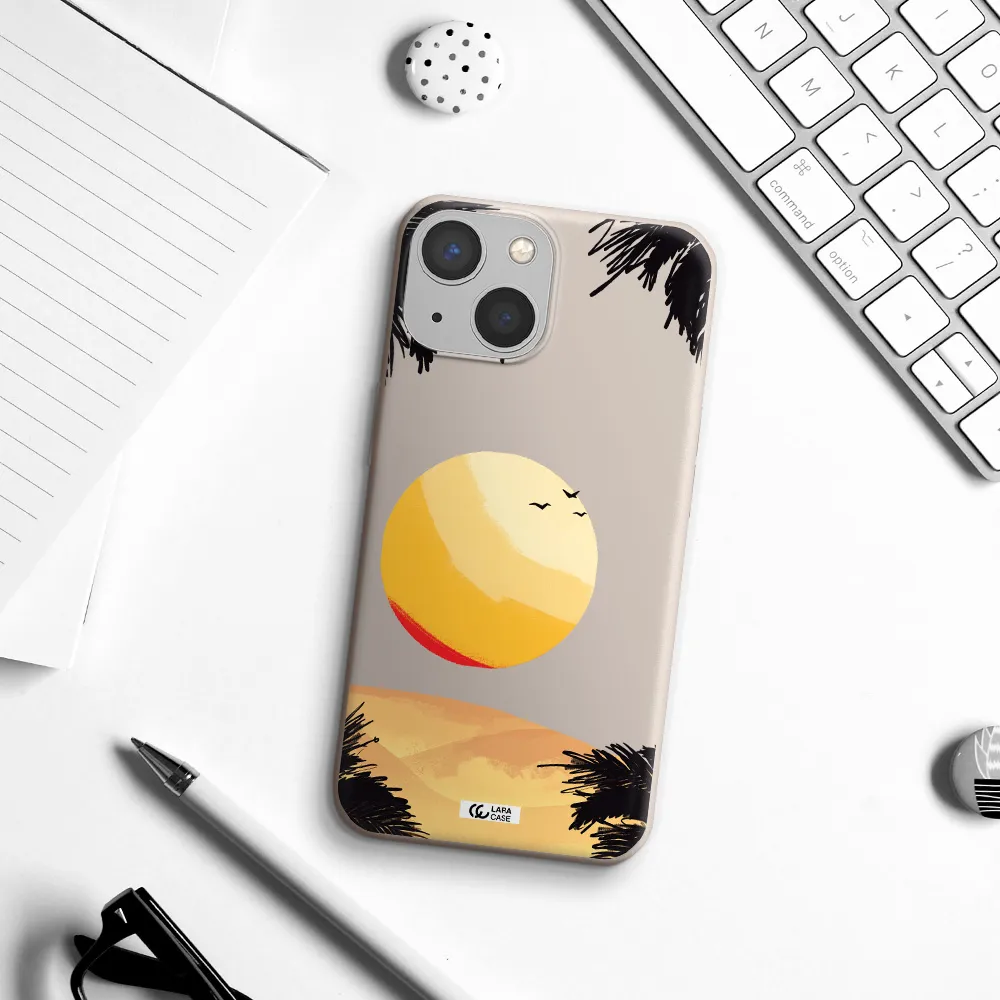 Sunset On The Beach Apple iPhone 13 Silicone Stone Case