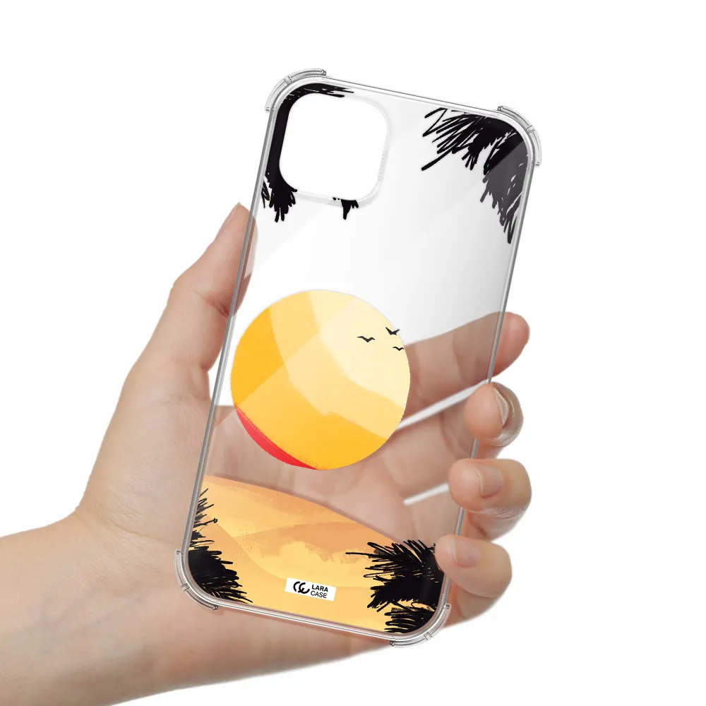 Sunset On The Beach Apple iPhone 14 plus Clear PC Case