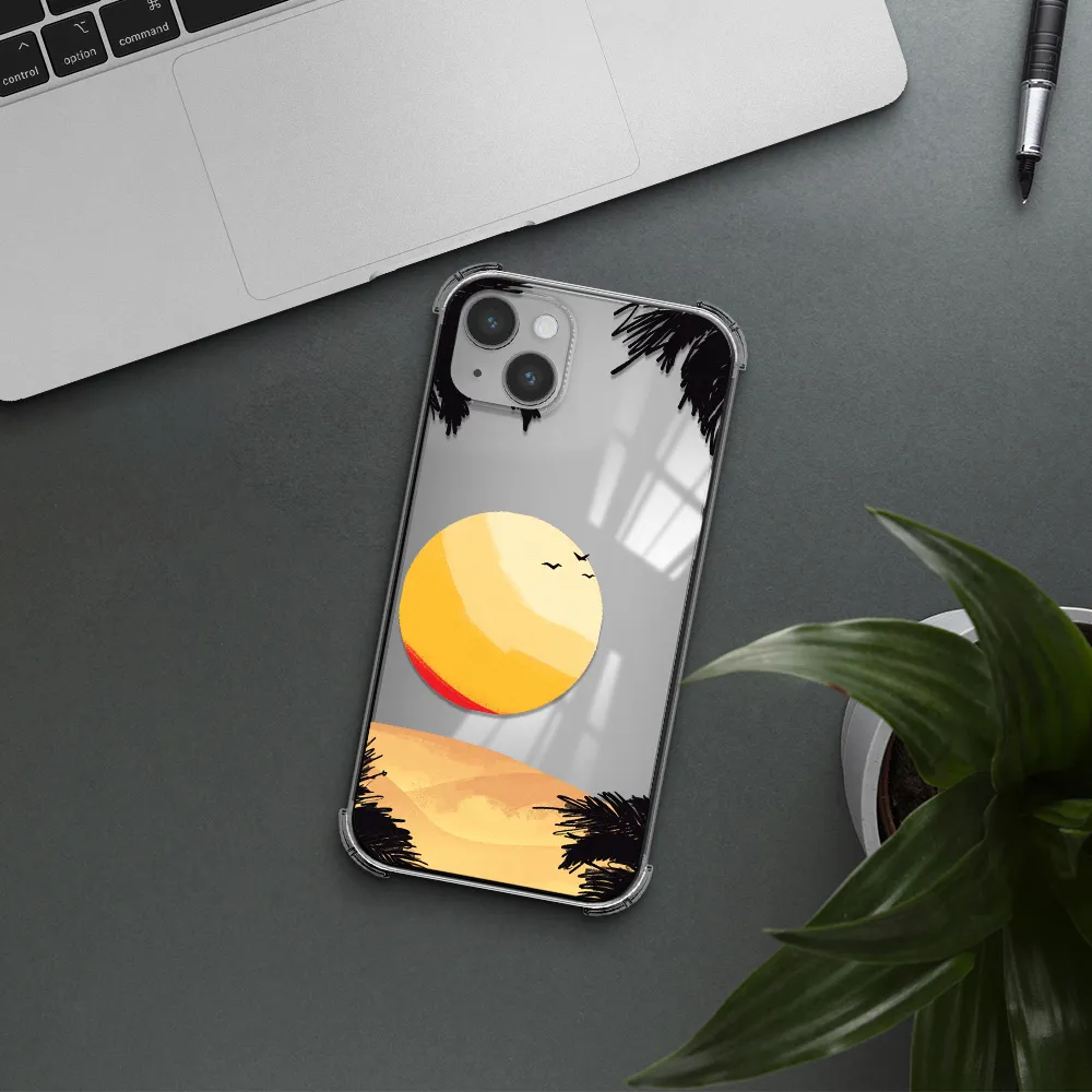 Sunset On The Beach Apple iPhone 14 plus Clear PC Case
