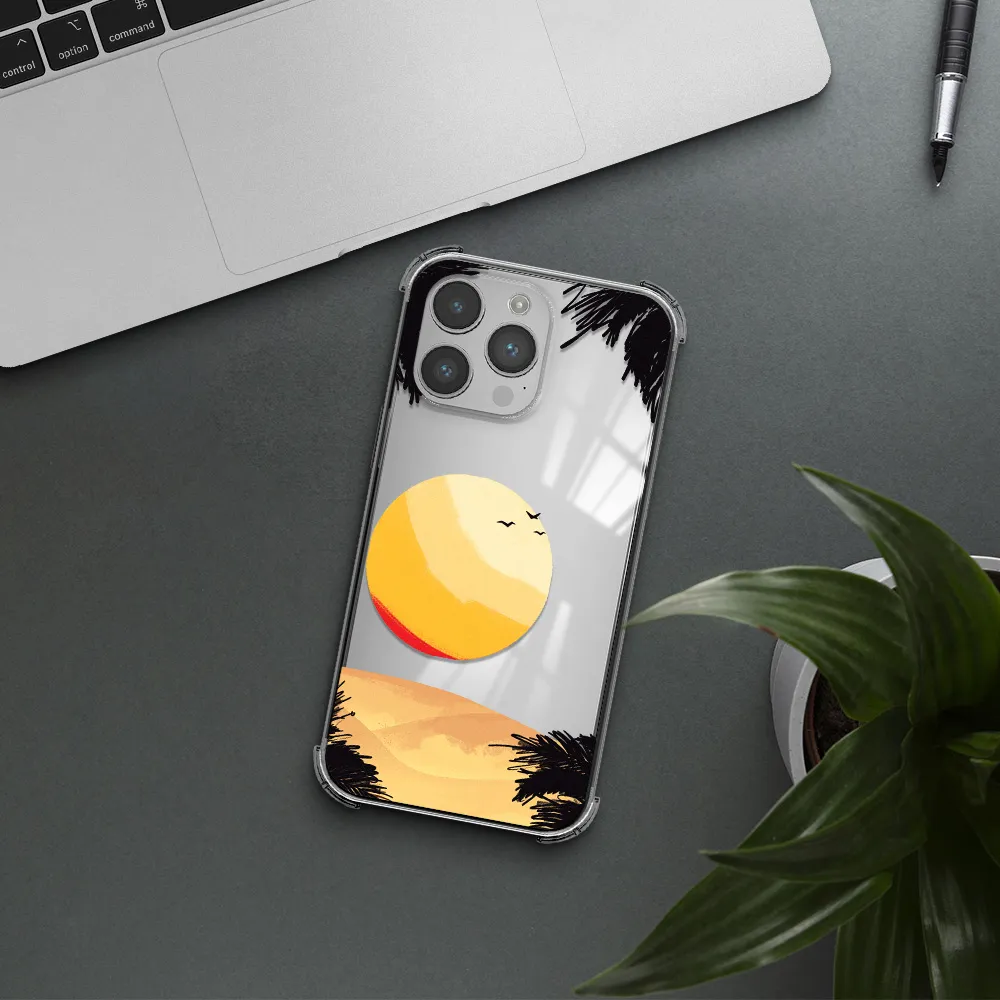 Sunset On The Beach Apple iPhone 14 pro Clear PC Case