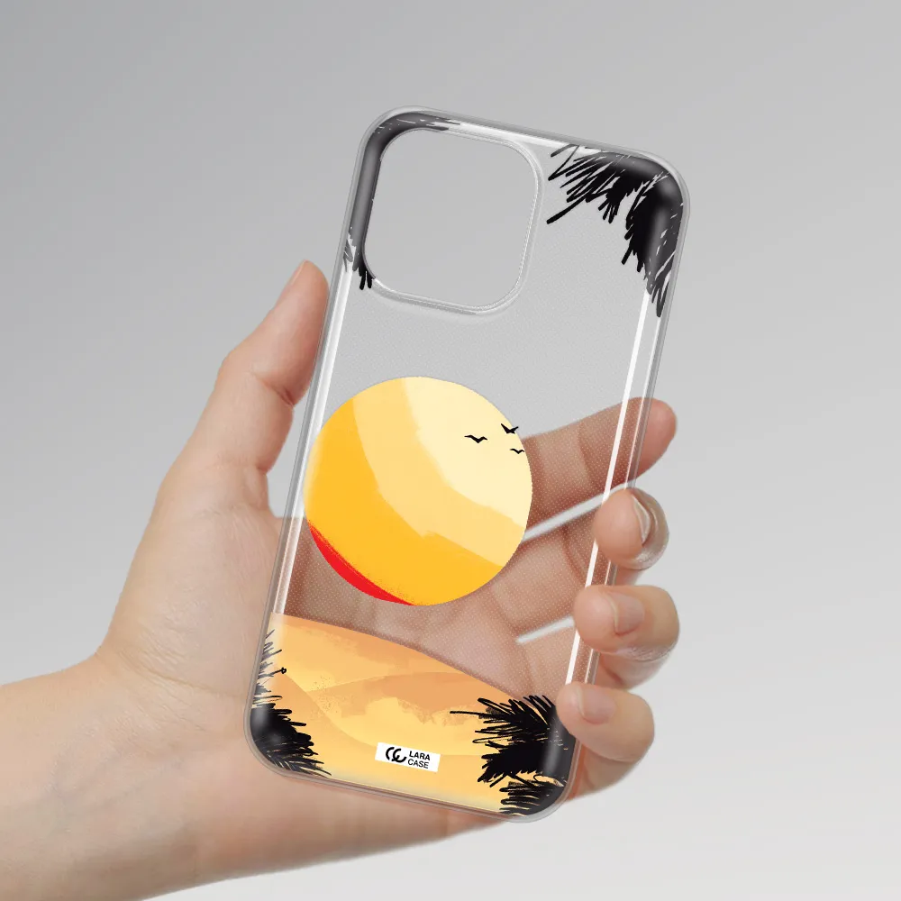 Sunset On The Beach Apple iPhone 14 pro Clear TPU Case