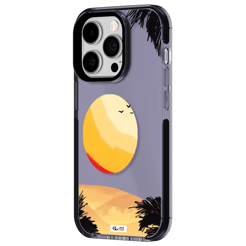 Sunset On The Beach Apple iPhone 14 pro impact Lilac Case