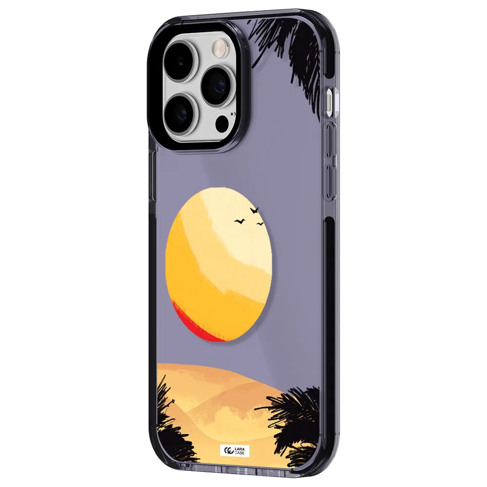 Sunset On The Beach Apple iPhone 14 pro max impact Lilac Case