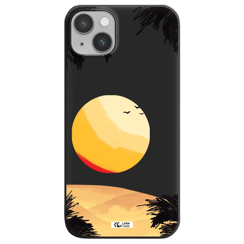Sunset On The Beach Apple iPhone 14 Silicone black Case