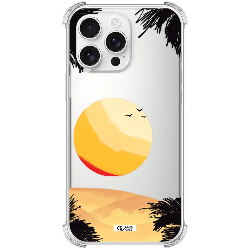 Sunset On The Beach Apple Iphone 16 Pro Max Clear Pc Case