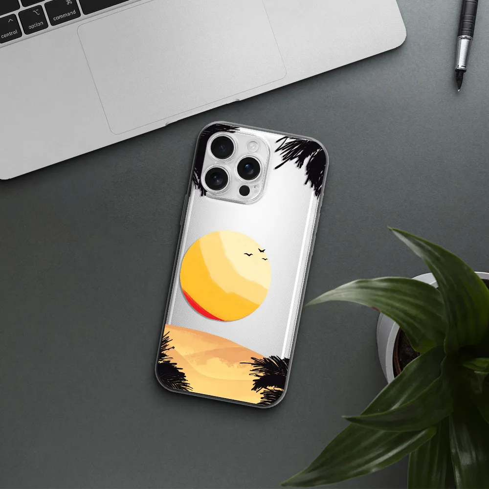 Sunset On The Beach Apple Iphone 16 Pro Max Clear Tpu Case