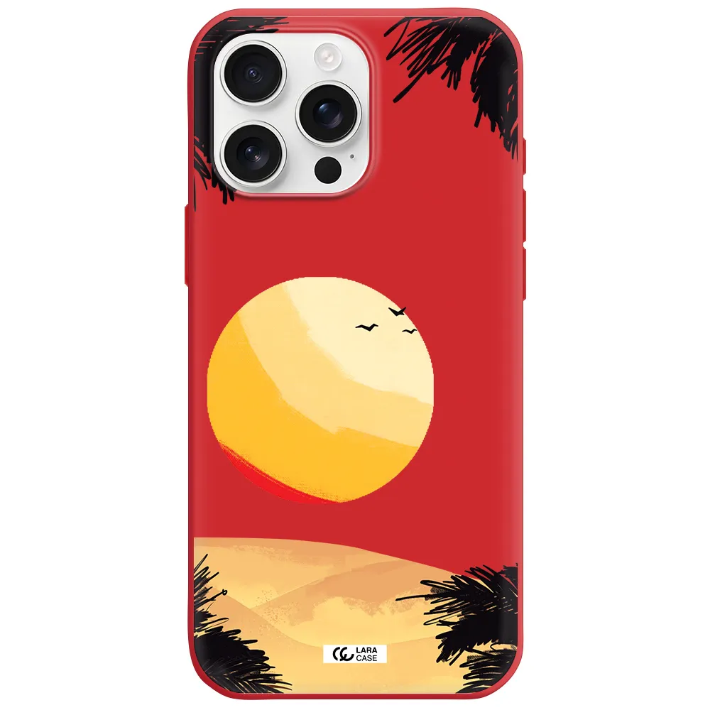 Sunset On The Beach Apple Iphone 16 Pro Max Silicone Stone Case