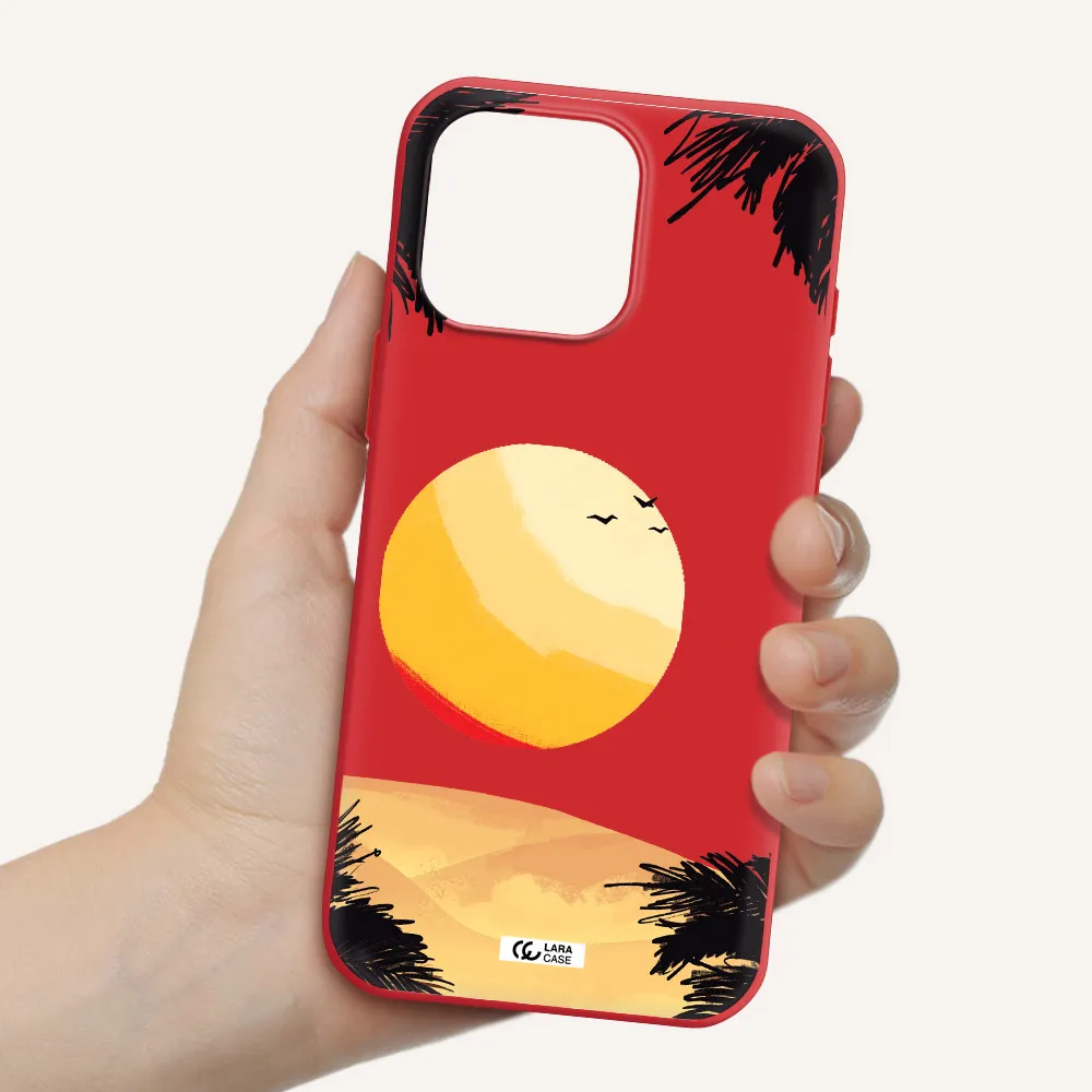 Sunset On The Beach Apple Iphone 16 Pro Max Silicone Stone Case