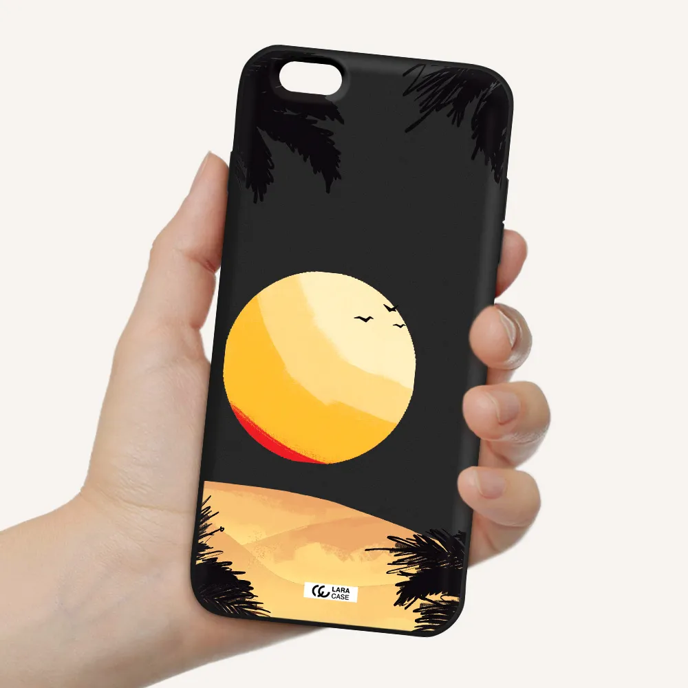 Sunset On The Beach Apple iPhone 6 plus Silicone black Case