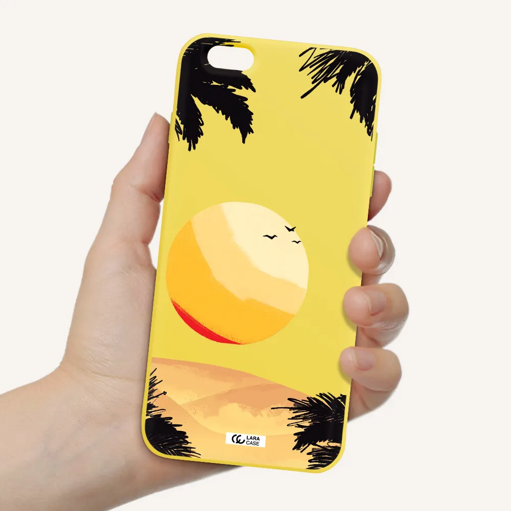 Sunset On The Beach Apple iPhone 6 plus Silicone canary yellow Case