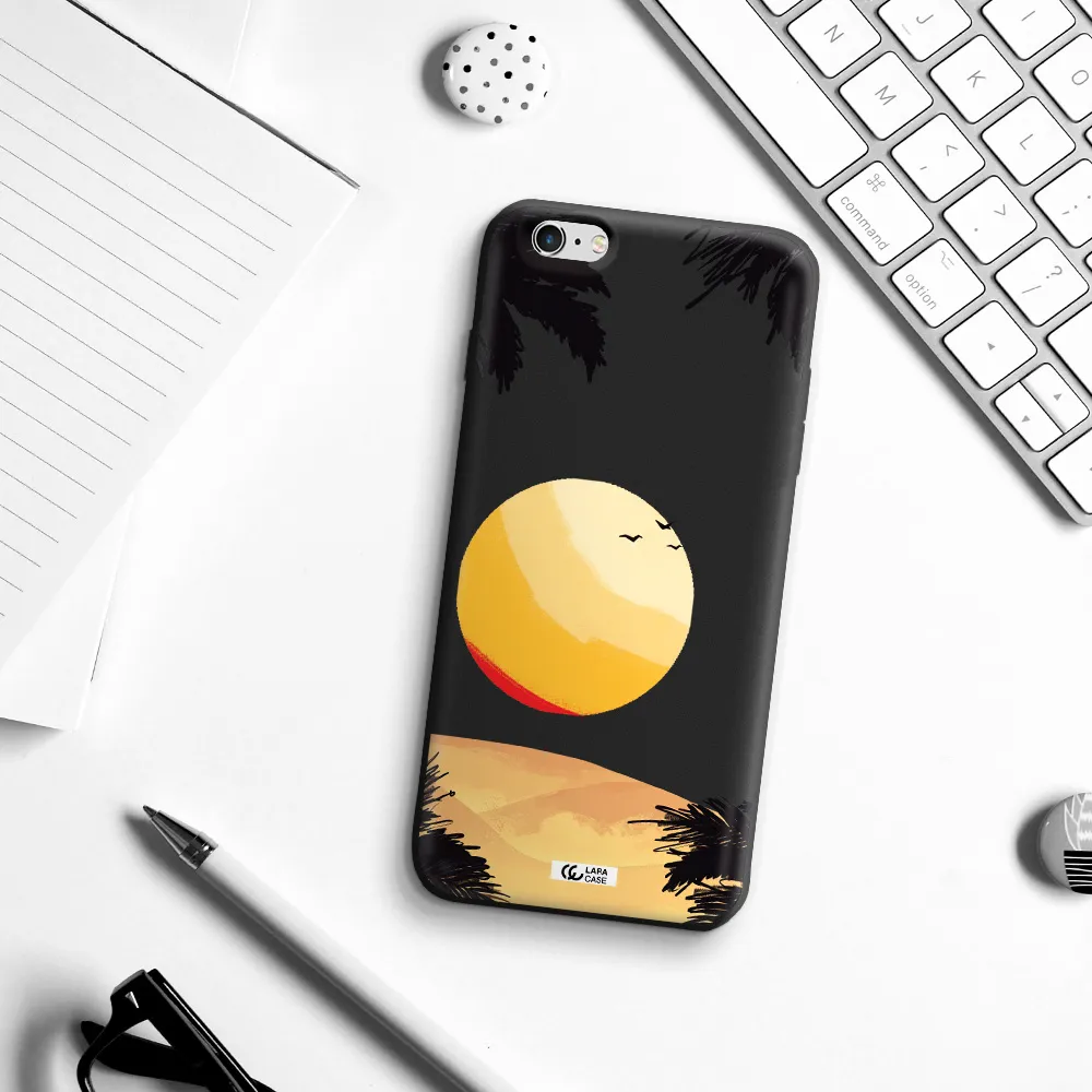 Sunset On The Beach Apple iPhone 6 s plus Silicone black Case