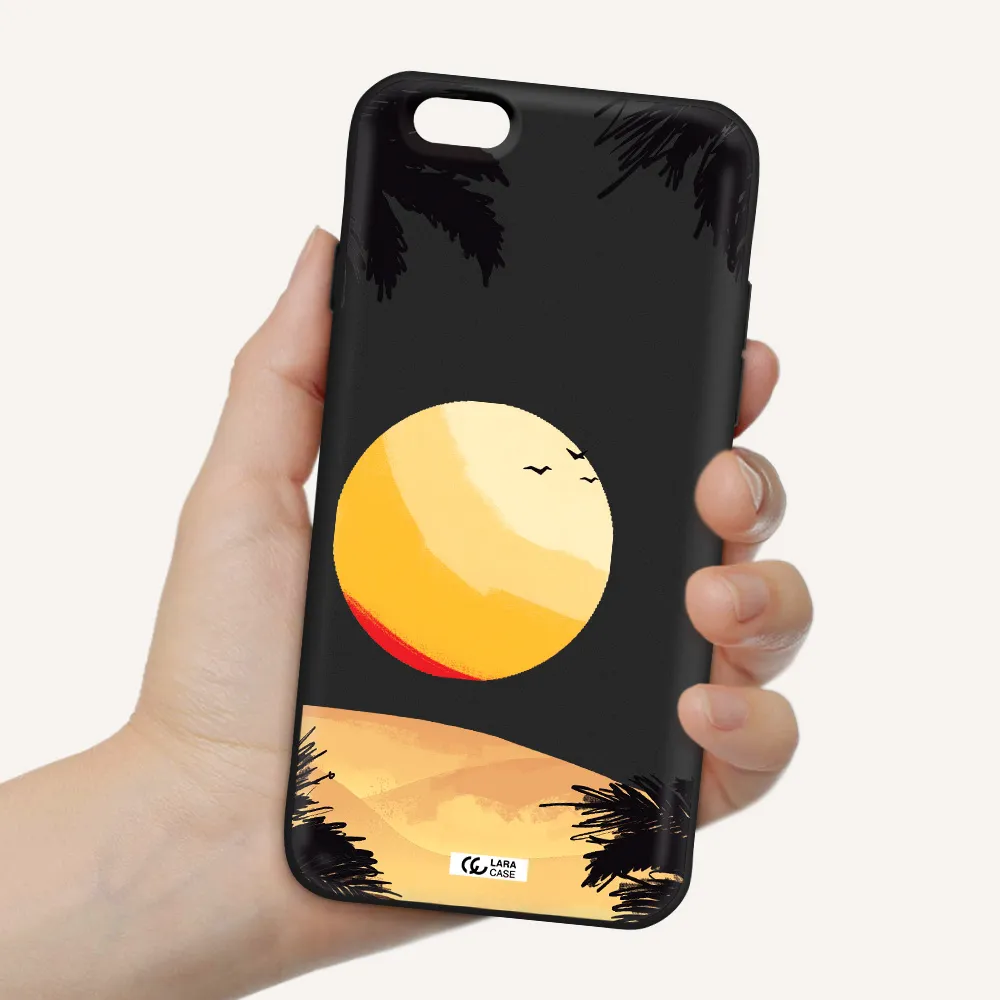 Sunset On The Beach Apple iPhone 6 Silicone black Case