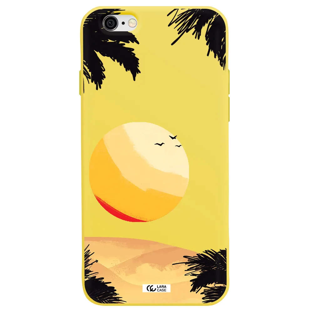 Sunset On The Beach Apple iPhone 6 Silicone canary yellow Case