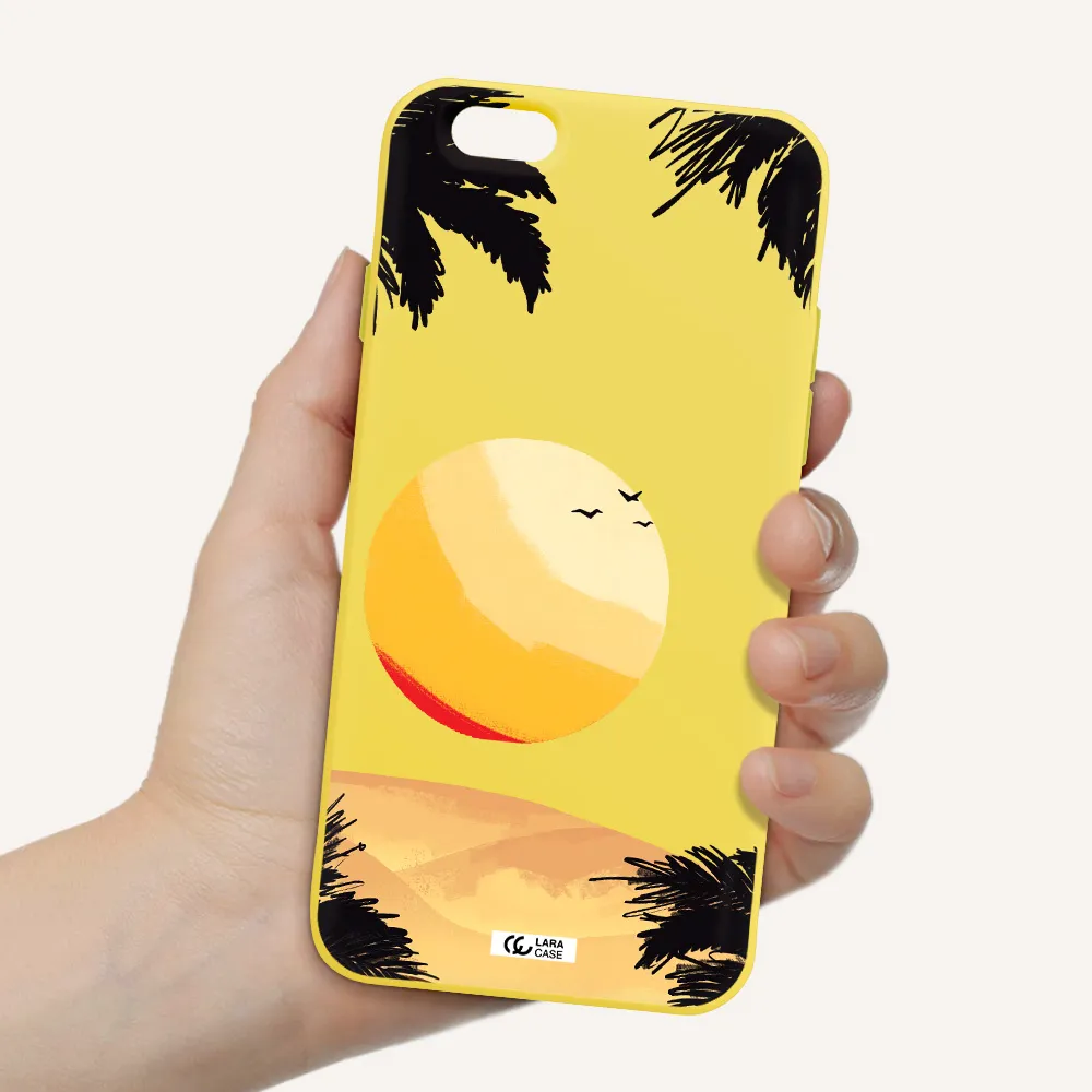 Sunset On The Beach Apple iPhone 6 Silicone canary yellow Case