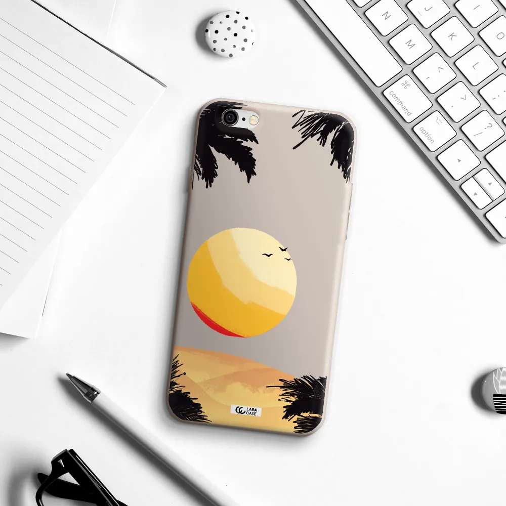 Sunset On The Beach Apple iPhone 6 Silicone Stone Case