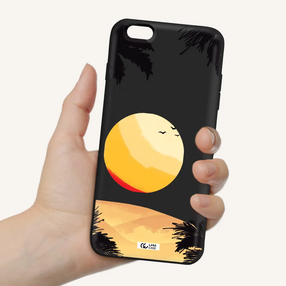 Sunset On The Beach Apple iPhone 6S Silicone black Case
