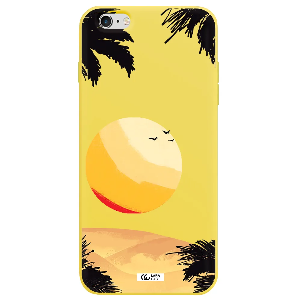 Sunset On The Beach Apple iPhone 6S Silicone canary yellow Case