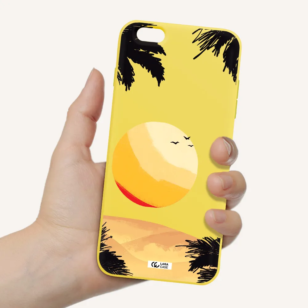 Sunset On The Beach Apple iPhone 6S Silicone canary yellow Case