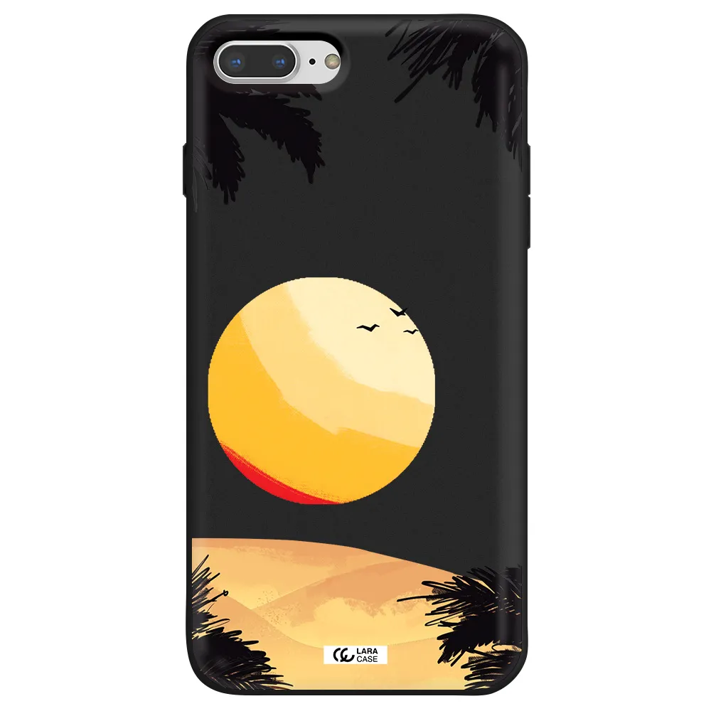Sunset On The Beach Apple iPhone 7 plus Silicone black Case