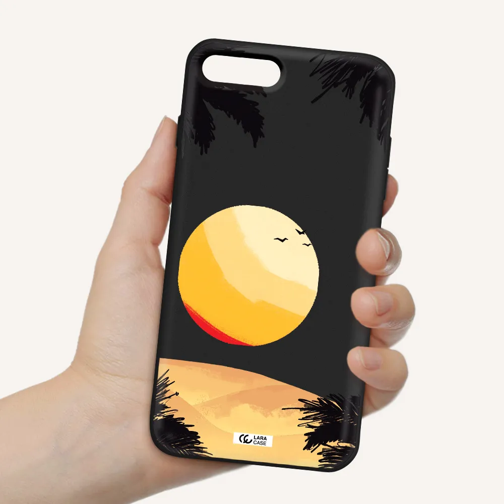 Sunset On The Beach Apple iPhone 7 plus Silicone black Case