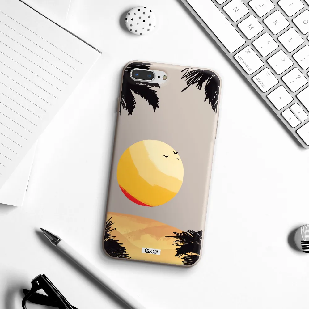 Sunset On The Beach Apple iPhone 7 plus Silicone Stone Case