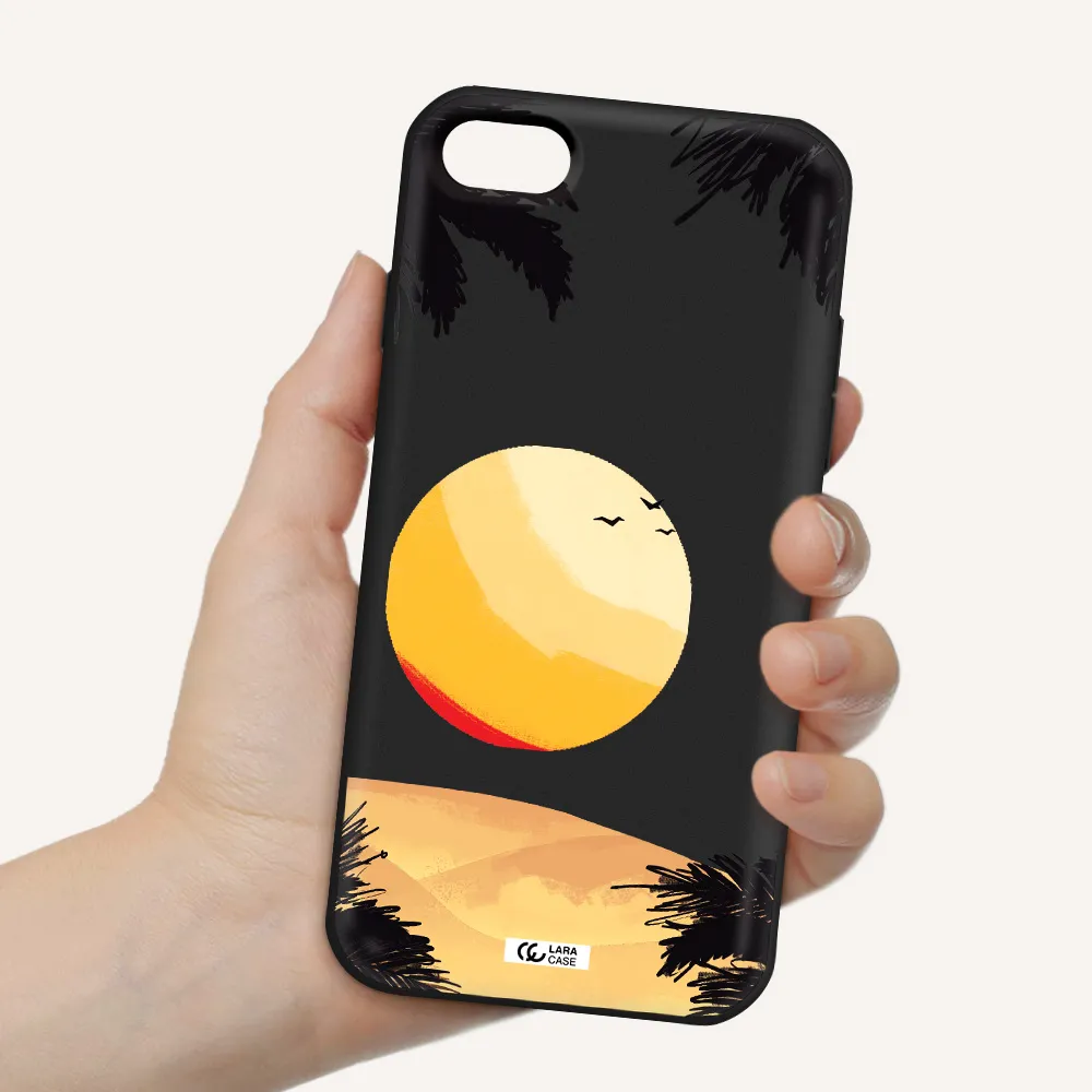 Sunset On The Beach Apple iPhone 8 Silicone black Case