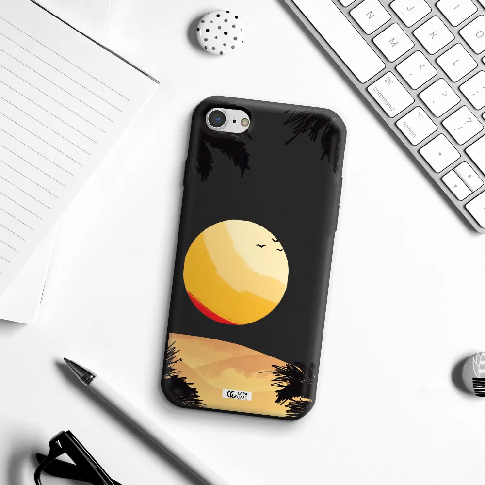 Sunset On The Beach Apple iPhone 8 Silicone black Case