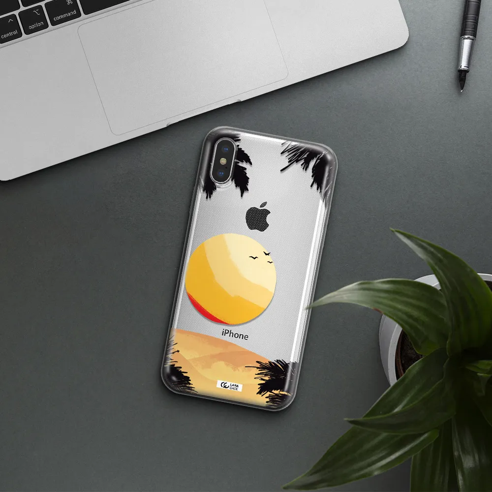 Sunset On The Beach Apple iPhone X Clear TPU Case