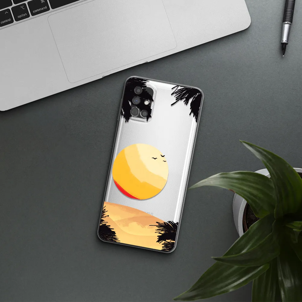 Sunset On The Beach Samsung M51 Clear TPU Case