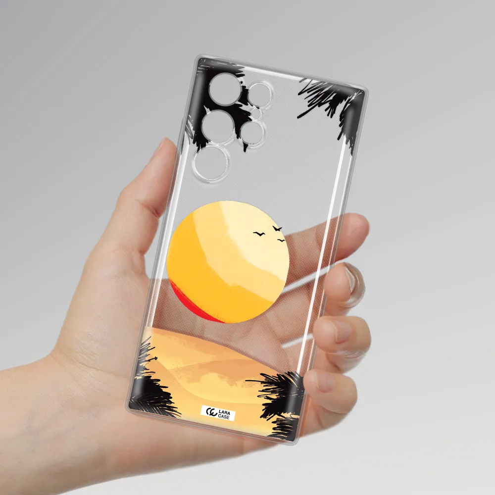 Sunset On The Beach Samsung S 22 Ultra Clear TPU Case