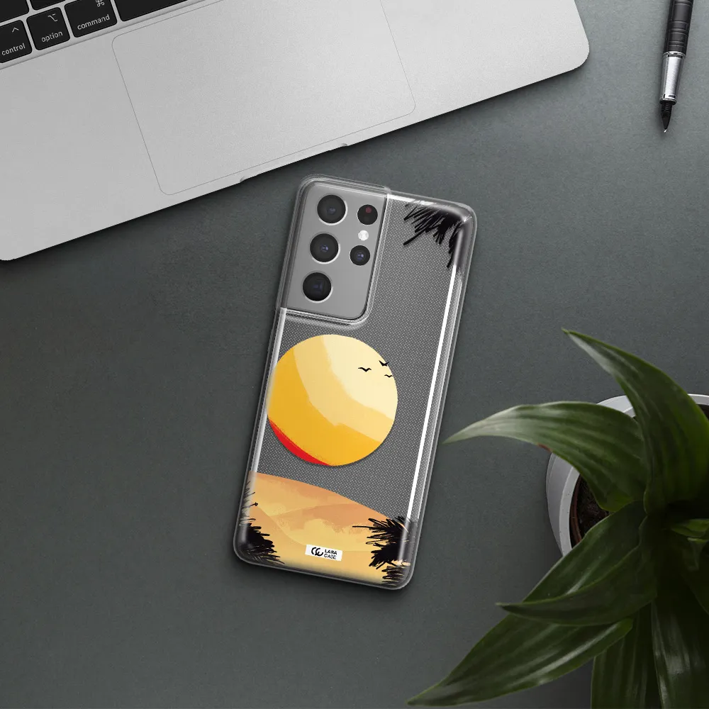 Sunset On The Beach Samsung S21 Ultra Clear TPU Case